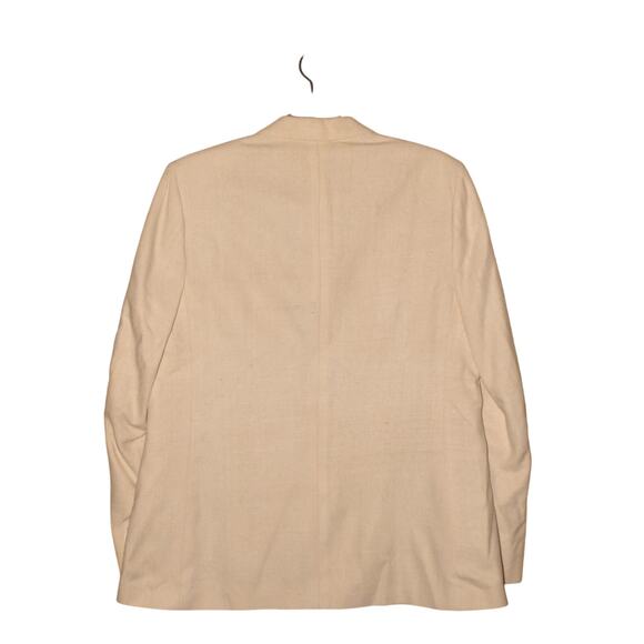 CHRISTIAN BROOKS NEW $395 VTG Textured Silk Beige Blazer Skirt Suit Midi Size 12 - Picture 3 of 7